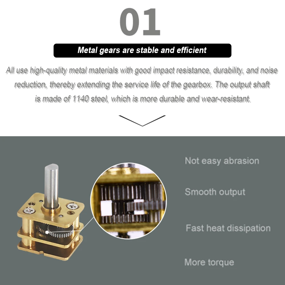 Mini micro motoriduttore in metallo DC 6V N20 con motori DC a ruota dentata 30/50/60/100/300/500/1500 giri/min