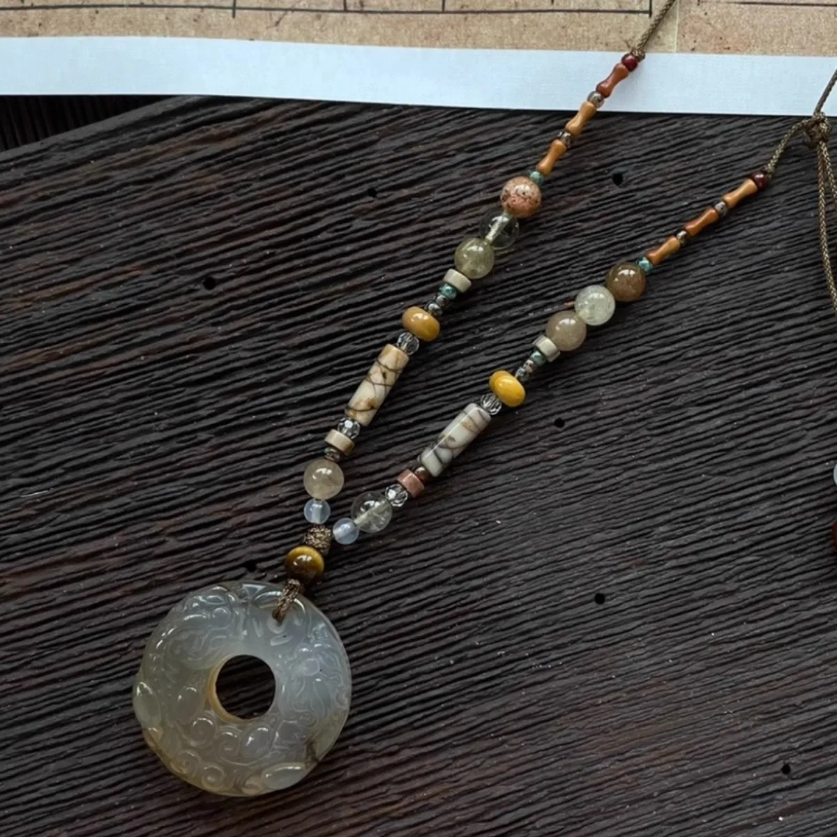 

New Chinese Style ShanSi Pixiu Necklace Zen Peace Pendant Minimalist Cool Collar Chain
