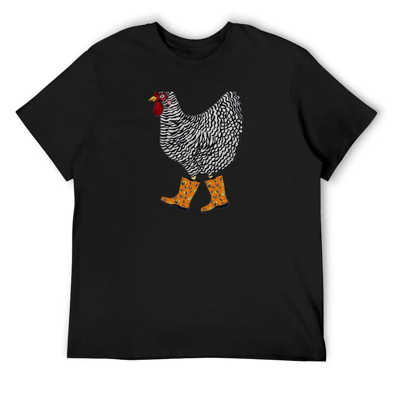 Barred Rock wearing Sloggers Boots T-Shirt summer tops korean fashion mens plain t shirts