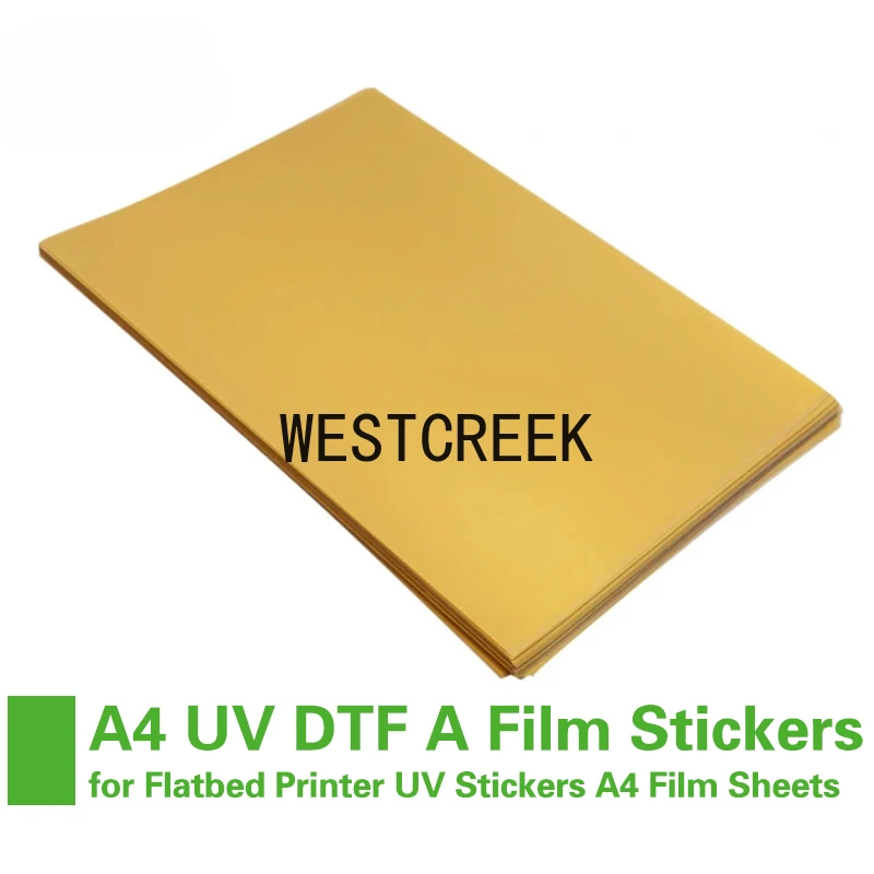 50/100pcs A4 UV DTF A Film UV DTF Transfer Stickers Gold Film Sticker for Flatbed Printer UV Stickers A4 Film Sheets