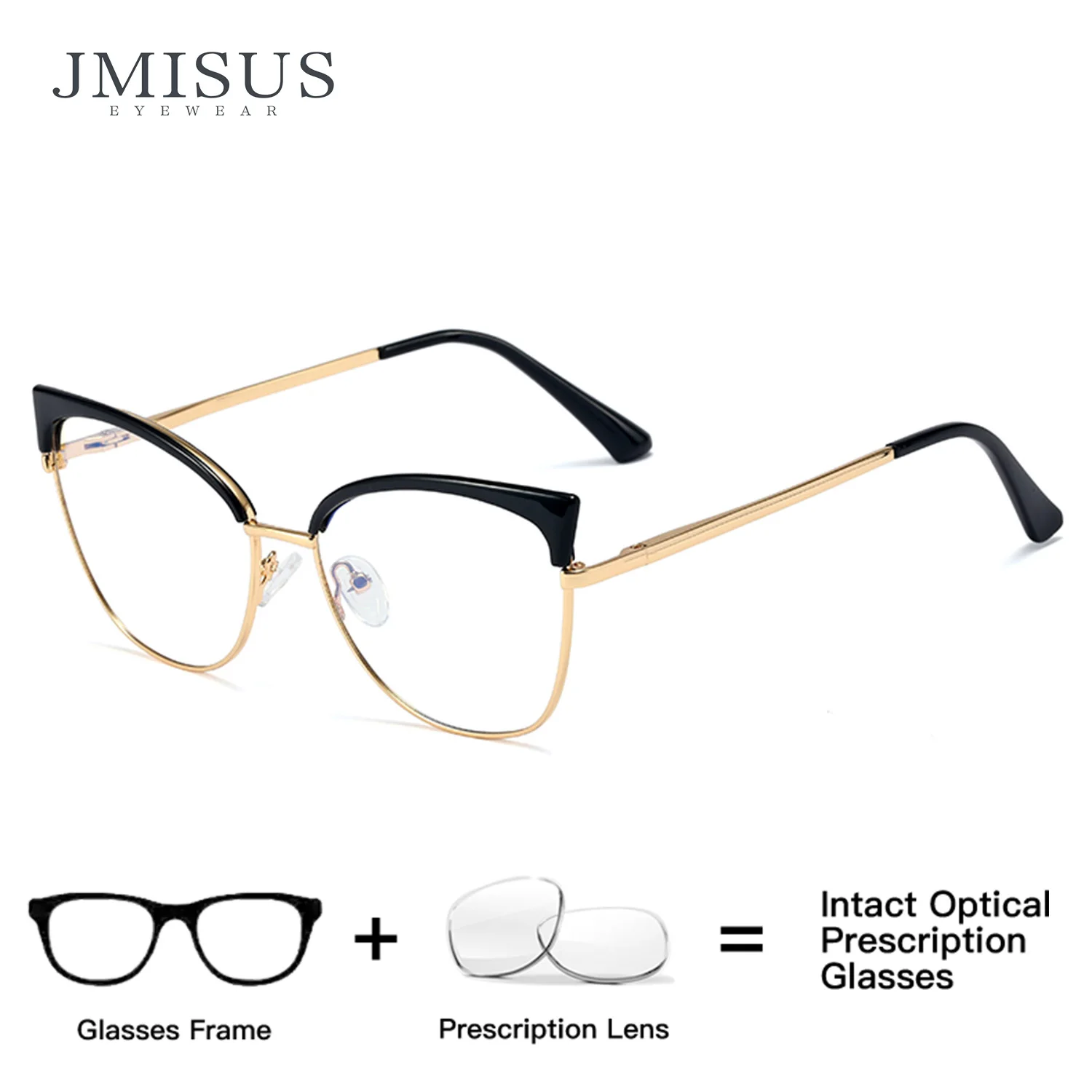 

JMISUS 2026 Women Butterfly Optical Glasses with Prescription Cat Eye Metal Anti Blue Light Myopia Progressive Eyeglasses