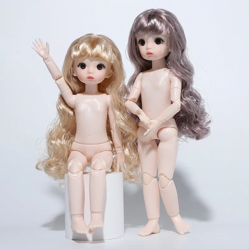 30cm 3D Matte Face Girl Princess Doll 1/6 22 Joints Movable Nude Doll White Skin Girls DIY Fashion Dolls Children Play House Toy