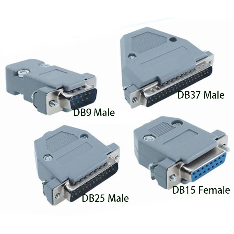 10pcs Parallel Serial Port DB15 15 Pin db25 D Sub Fmale/Male Solder Connector + Plastic Assemble Shell Cover VGA Adapter DB9