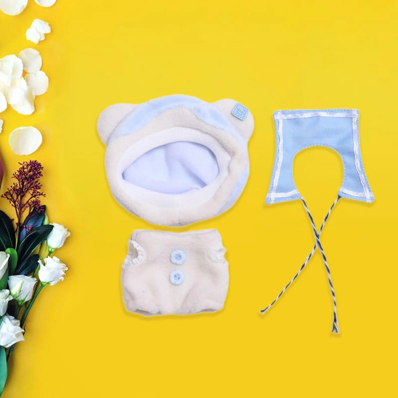 Mini Fashion Doll Clothes Set Soft Outfit for 15cm 17cm Girl Doll Overalls Removable Dress Up Accessories