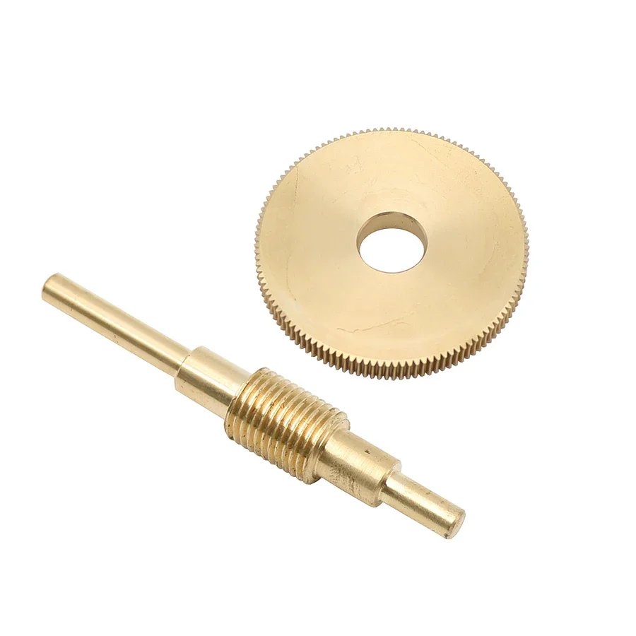 059 Brass Worm Gear 120 Teeth 0.4MM 120T 12MM Hole Diameter Gear 1:120 Brass Decelerating Turbine Worm Gear 75MM Worm Rod