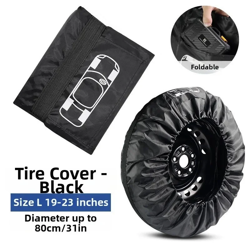 Silver Coated Oxford Fabric Car Spare Tire Cover Waterproof UV Dustproof 190T Polyester Material Fits Most Vehicles