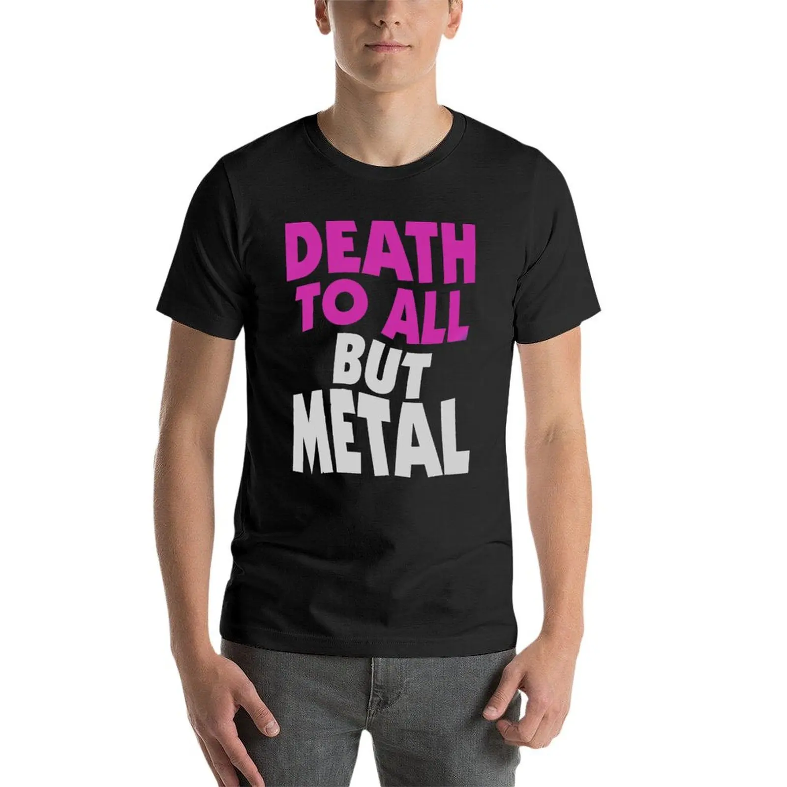 Śmierć dla wszystkich oprócz metalowy T-Shirt blanków graficznych kawaii ubrania za duże męskie bawełniane koszulki