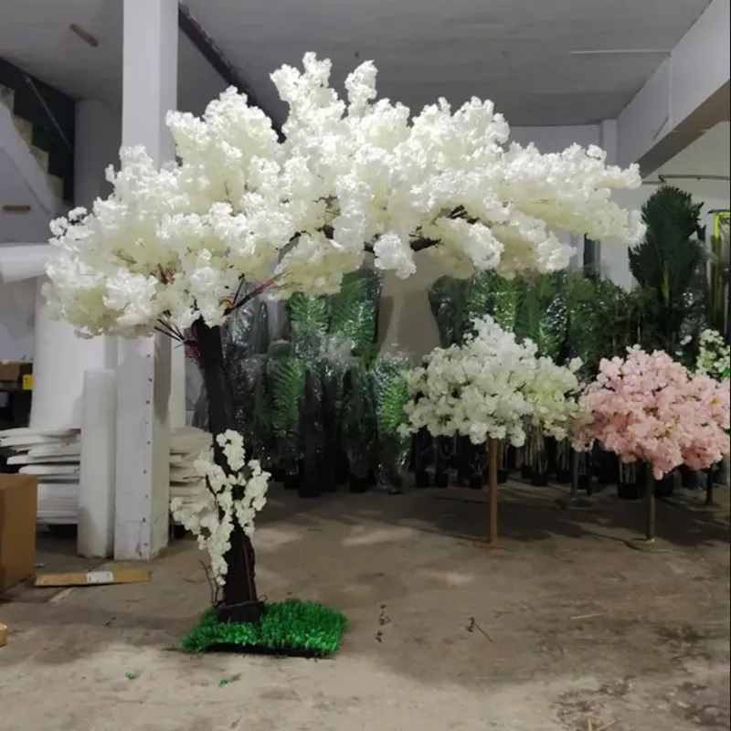 New 2.5M 8FT Tall Huge Artificial Flower Landscape Cherry Tree For Outdoor Garden Wishing Trees Wedding Guide Props Decoration