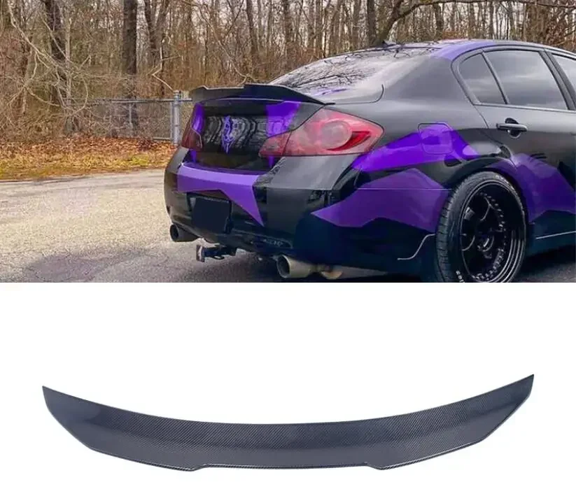 REAL CARBON FIBER REAR WING TRUNK LIP TAIL SPOILER FOR Infiniti G Series G35 G37 Coupe 2/4 Door 2008 2009 2010 2011 2012 2013