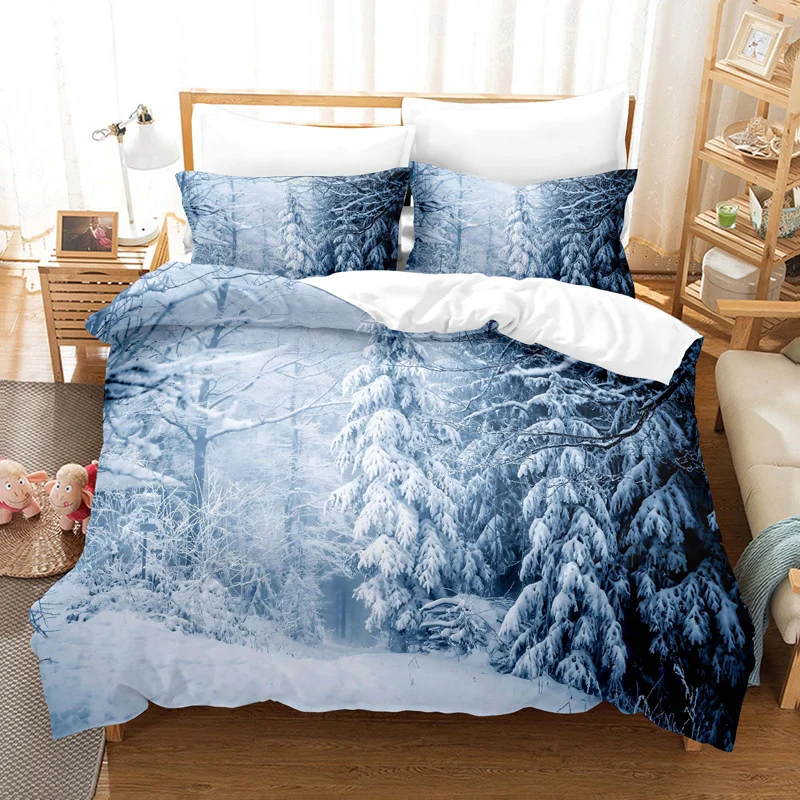 Romantic White Tree Duvet Cover Set Fashion Youth Bedding Set Linen Queen Size Bed Comforter Cover Set Boy Girls Bedding Set