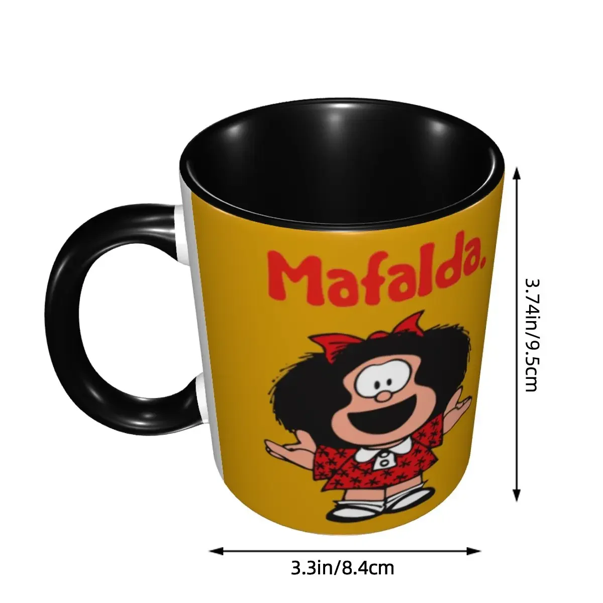 Happy Mafalda Coffee Mug DIY Custom Argentina Manga Quino Comic Ceramic Mug Creative Present