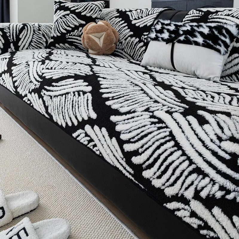 1pcs Winter Warm Plush Thickened Sofa Mat Anti-Slip Prevent Cat Scratching Seat Cushion Home Decor