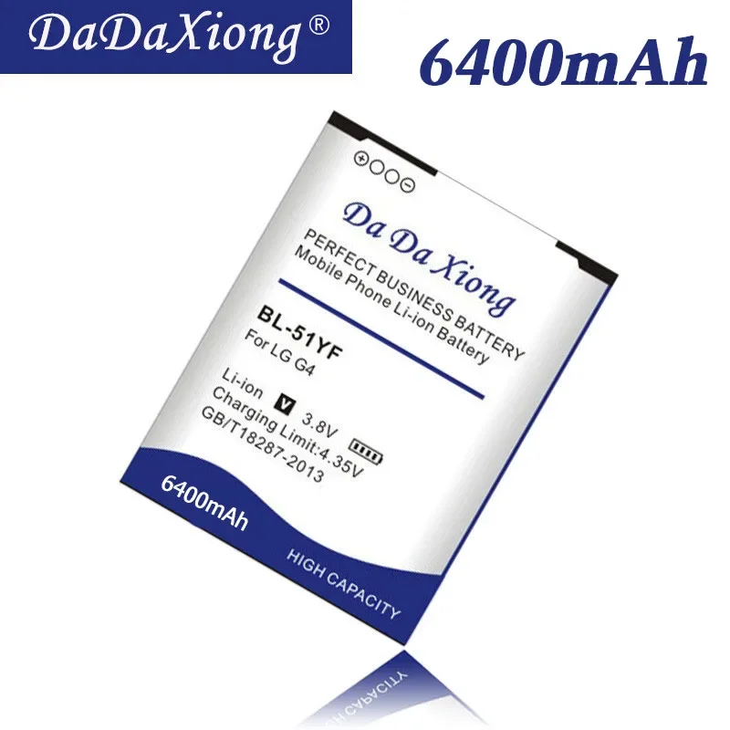 DaDaXiong 6400mAh BL-51YF / BL-51YH For LG G4 H815 H818 H819 VS999  F500S F500K F500L H811 V32 Phone Battery