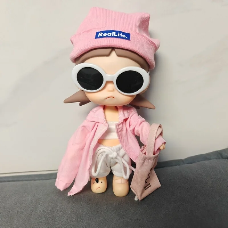 

Комплект одежды для куклы Zsiga 1/8: розовая рубашка, куртка, шапочка, солнцезащитные очки, сумка-тоут, милый мультяшный наряд для куклы, сменная одежда