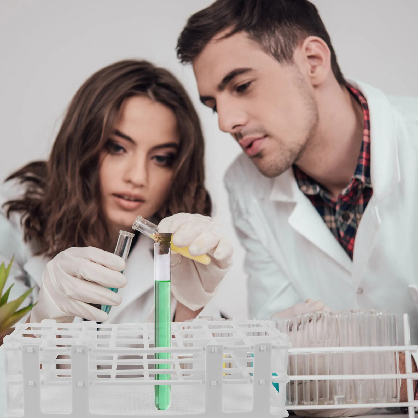 Test Tube Rack Plastic Multifunctional Holder Laboratory School Experiment Storage Detachable Stand Flower Tube Accessory view 6