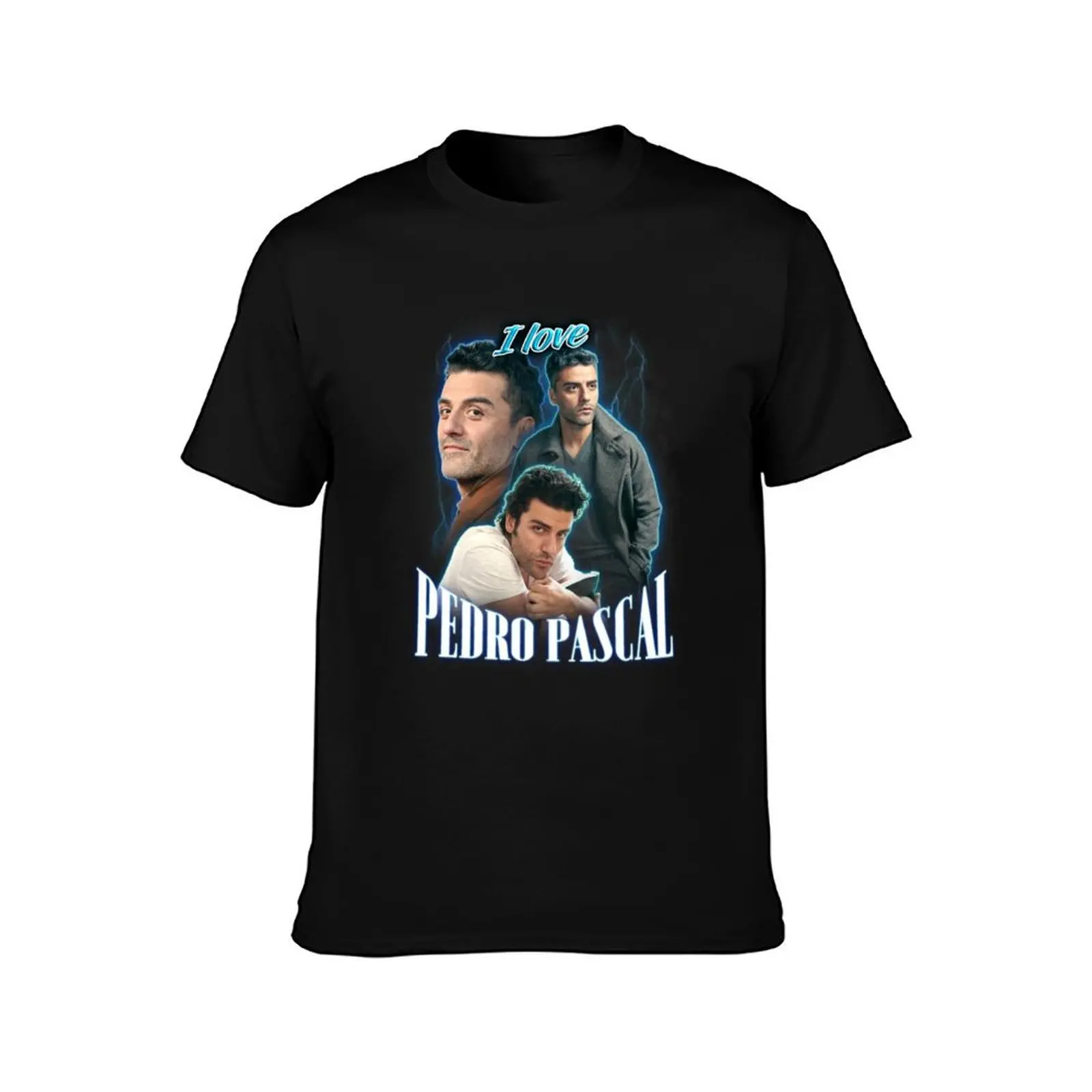 I Love Pedro Pascal Oscar Isaac Cursed Fan Collage T-Shirt for a boy Short sleeve tee heavy weight t shirts for men