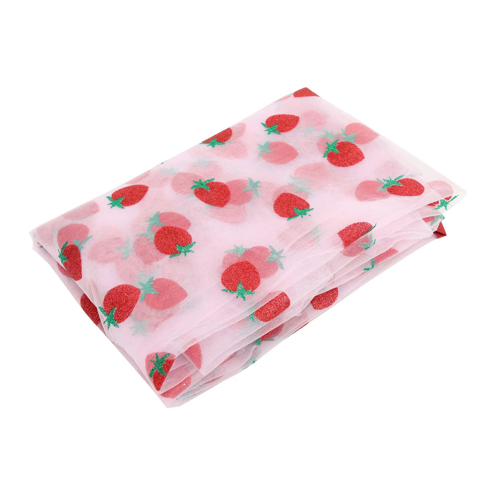 

Polyester Gauze Roll Strawberry Design Lightweight Cuttable Craft Fabric for DIY Wedding Valentine Gift Packaging Sewing and