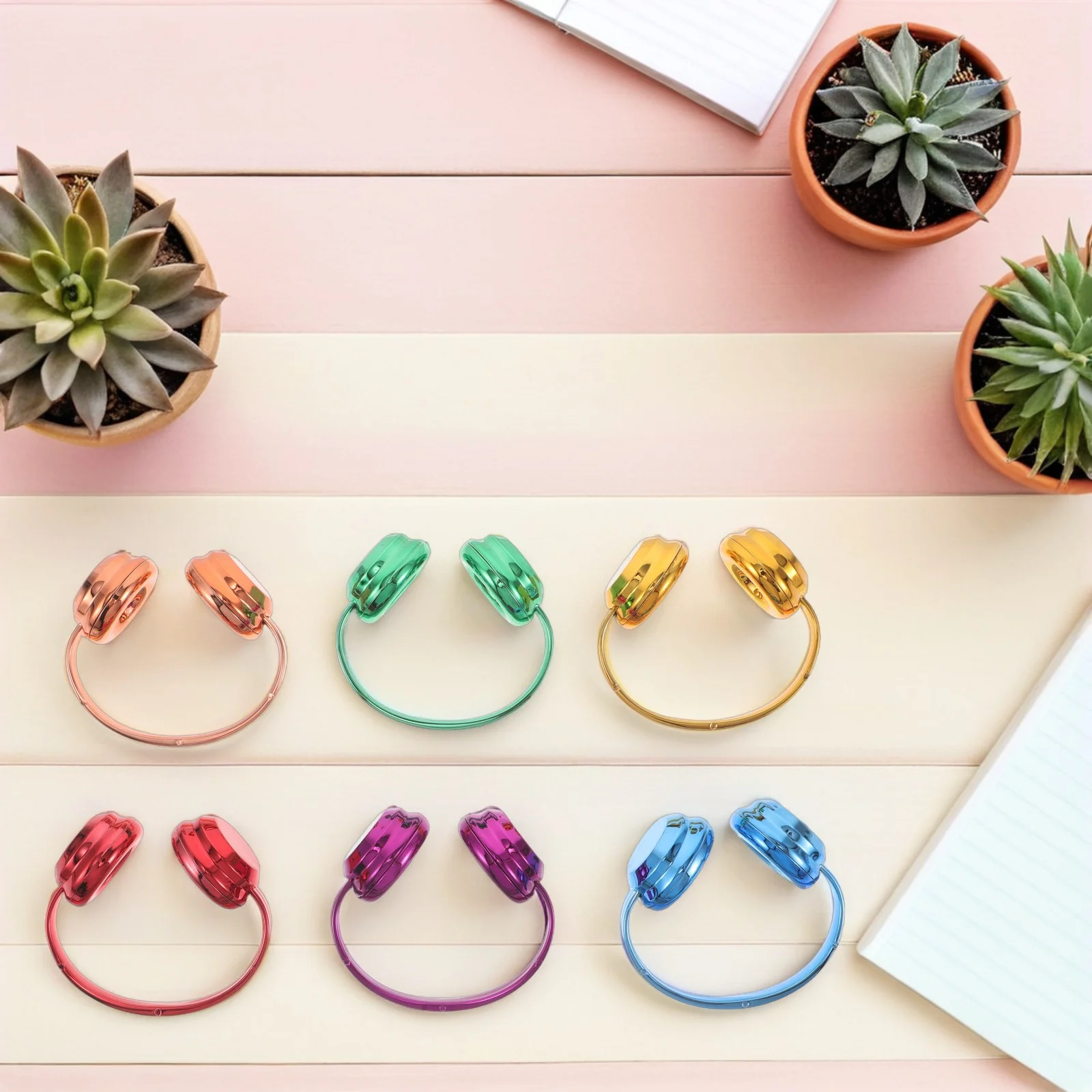 6 pezzi di cuffie in miniatura ad alta simulazione 17 cm/7 pollici in plastica colorata per accessori decorativi per case delle bambole