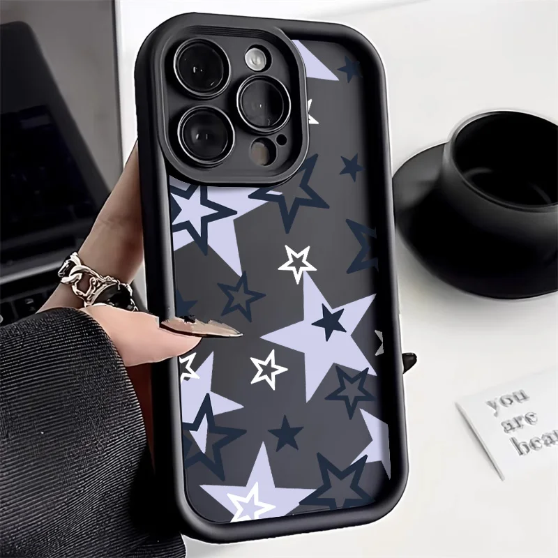Anti-drop Cute Star Phone Cases For Samsung Galaxy S26 S25 Ultra S24 S23 S21 S22 Plus A33 A55 A15 A26 A36 A54 A56 Silicone Cover