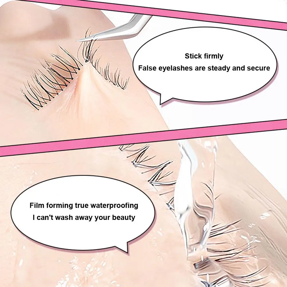 Cabeças duplas cola para cílios, 2 em 1, forte fixo, Clusters Gel, Gel de remoção de cílios