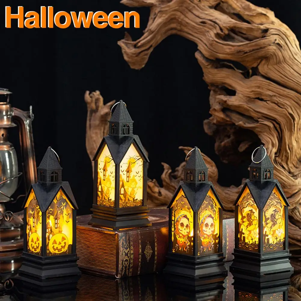 Frosted Pumpkin Lantern Halloween Night Light Vintage Style Night Light Halloween Led Ghost Handheld Pumpkin Lantern for Party