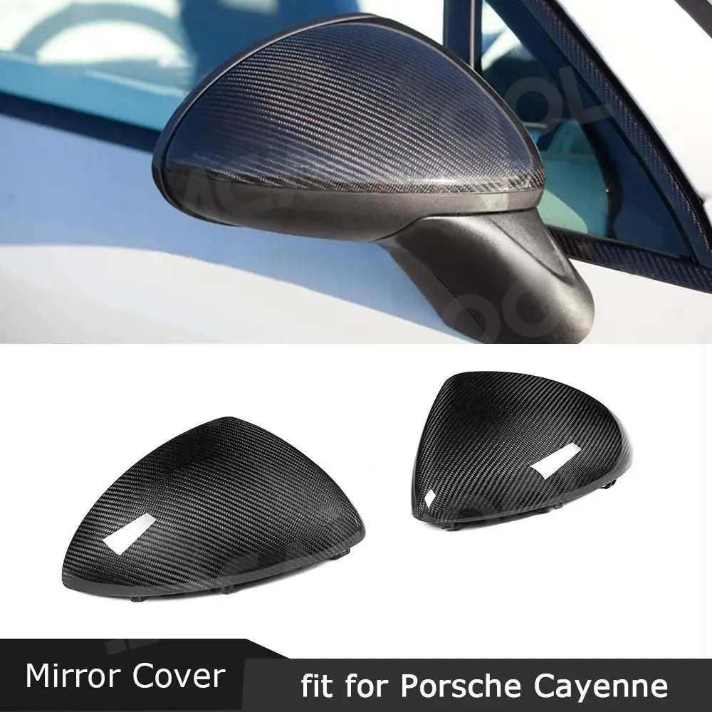 

JMCARCOOL Dry Carbon Fiber Car Mirror Cover For Porsche Cayenne 958.1 2011-2014 Rearview Mirror Cap Trim Shell Replacement