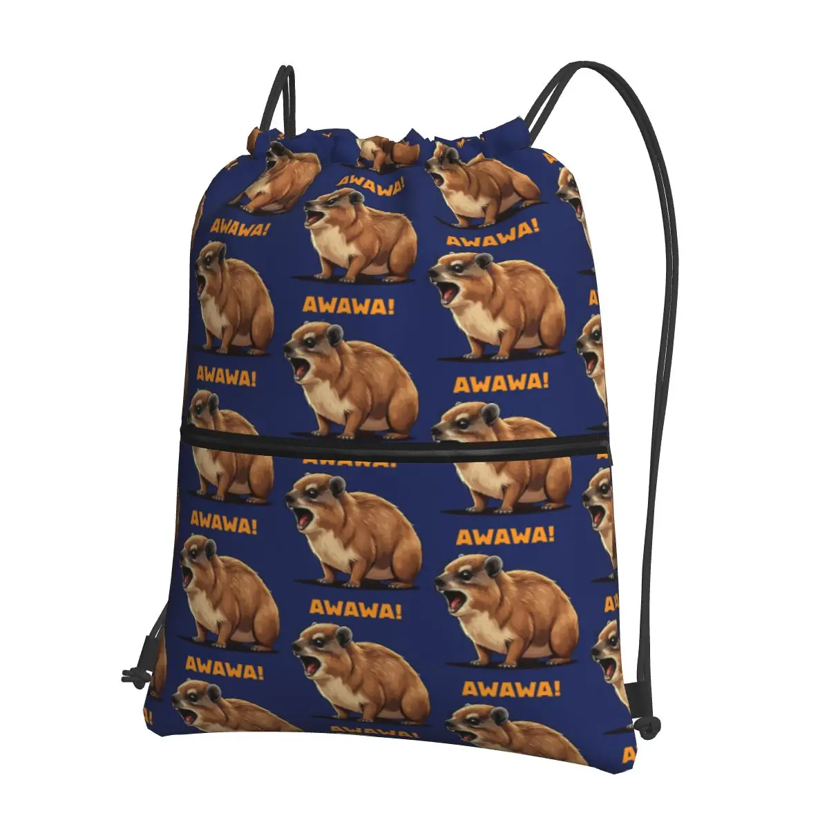 

Rock Hyrax Lover Awawa Groundhog Dassi Backpacks Multi-function Portable Drawstring Bags Shoes Bag Book Bags For Travel School