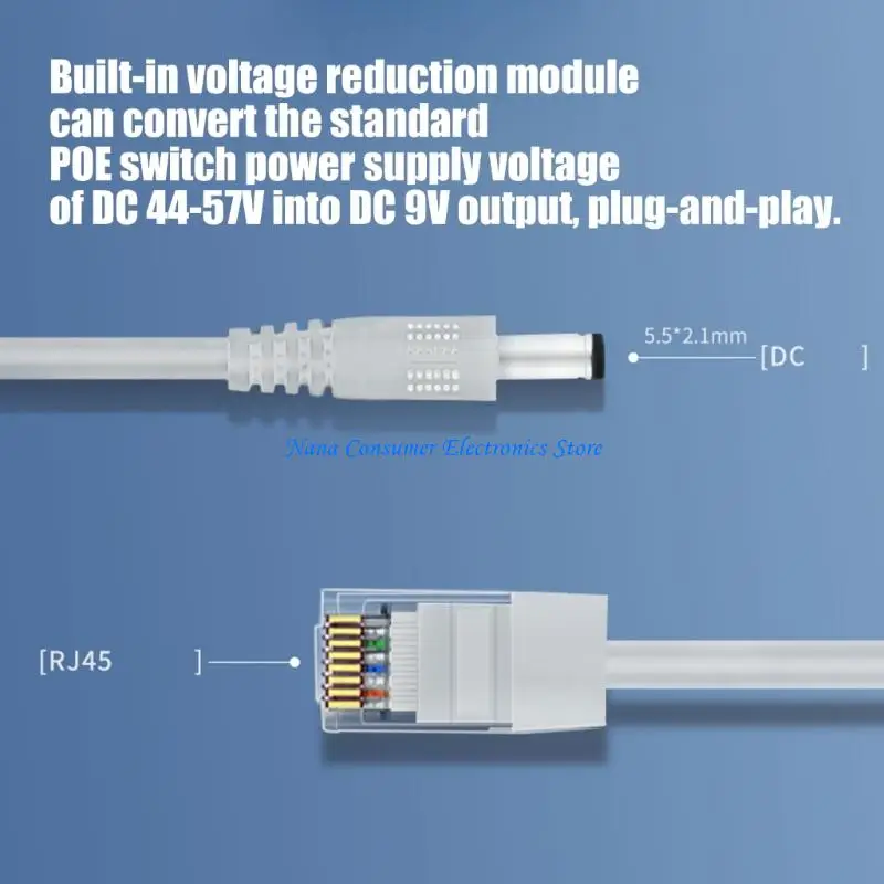 G7NE Efficiency 48V To 9V POE Splitter With ABS Housing RJ45 Plugs 10/100Mbps Speed