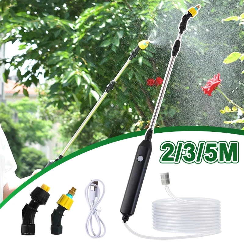 Portable Electric Gardening Sprayer Irrigation Tool 2 Nozzles Watering Wand Rechargeable Plant Mister Sprayer Yard Lawn Weeds