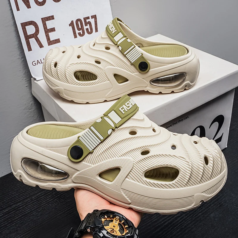 

Новые летние уличные сандалии и шлепанцы для мужчин и женщин, дышащие, на толстой подошве, износостойкие, спортивные, пляжные, для пар