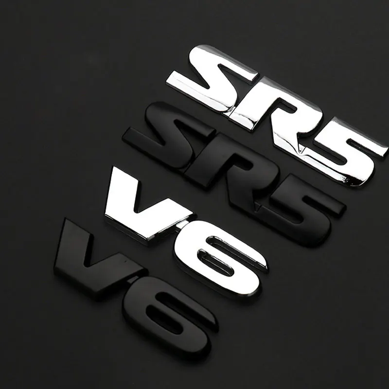 SR5 v6 badge replace metal emblem car stickers for Toyota TRD PRO modified body rear trunk accessories decorate tail decals