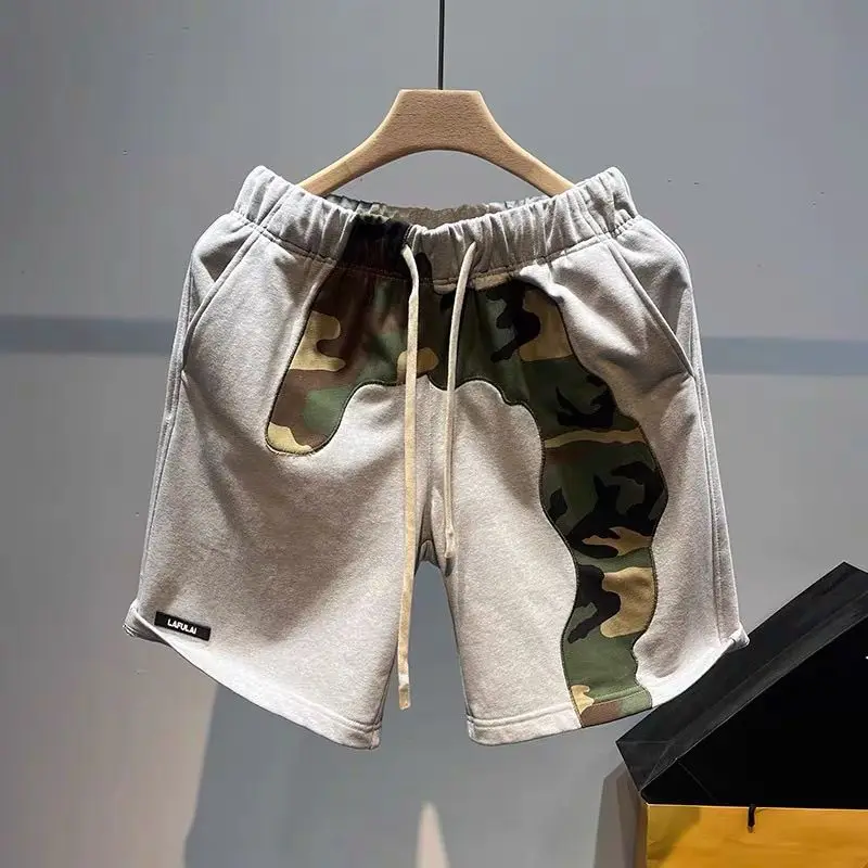 

Свободные ретро американские камуфляжные спортивные шорты, мужские летние брюки «пять четвертей», повседневные брюки средней длины, трендовая мужская одежда