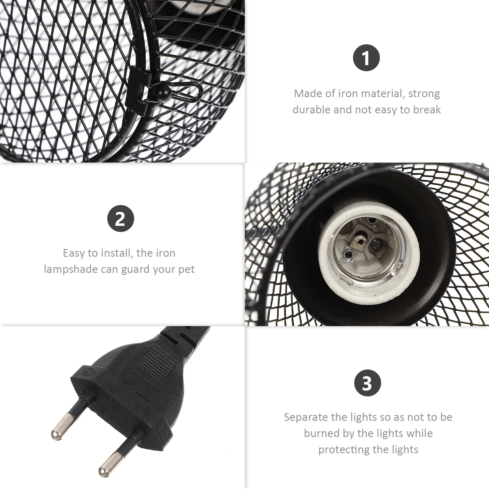 

Reptile Lamp Cover with Hook Anti Scald Exquisite Design Easy Install Reptile Box Supply Anti-Scale Lamp Mesh Cover