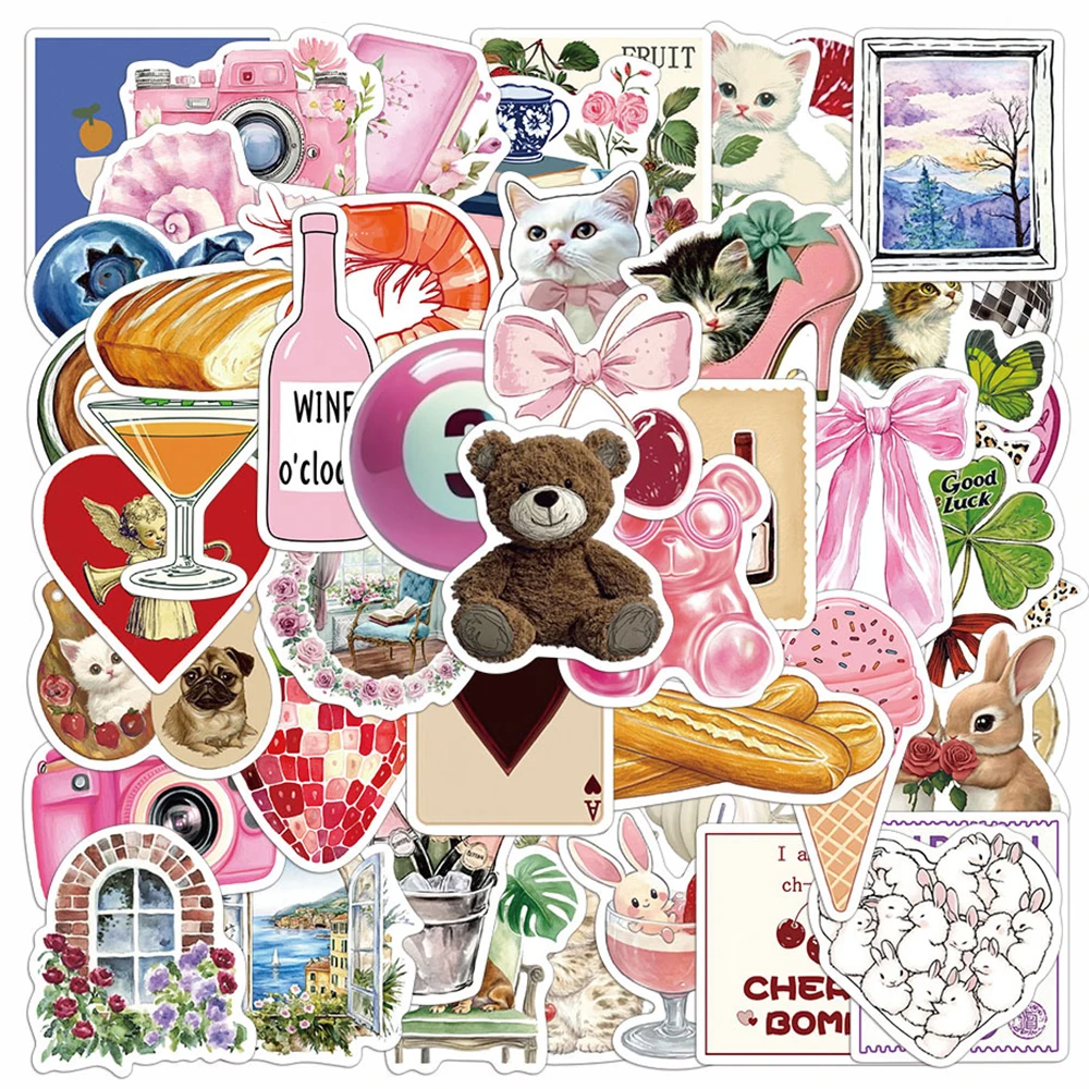 10/30/50/100pcs Carino INS Stile Y2K Graffiti Adesivi Estetica Downtown Ragazze Decalcomanie per Bagagli Moto Notebook FAI DA TE adesivo