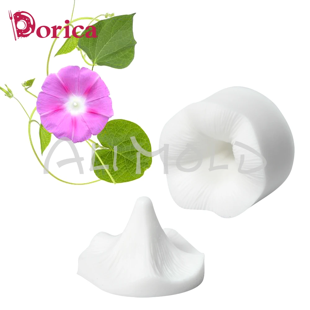 Molde de pétalos de gloria de la mañana, artesanía de azúcar, decoración de pasteles de Fondant, molde de vena, molde de silicona de calidad alimentaria, molde de empresión de silicona