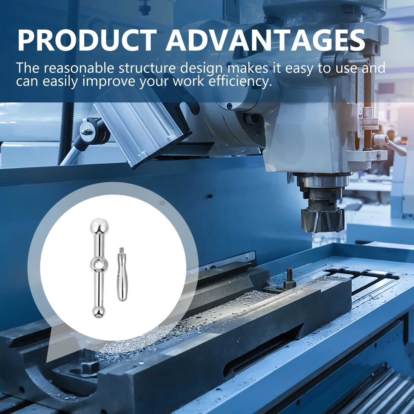 

1Pcs Three Ball Crank Handle Strong Iron Milling Machine Table Handle Durable Worktable Part Easy to Replace Safety