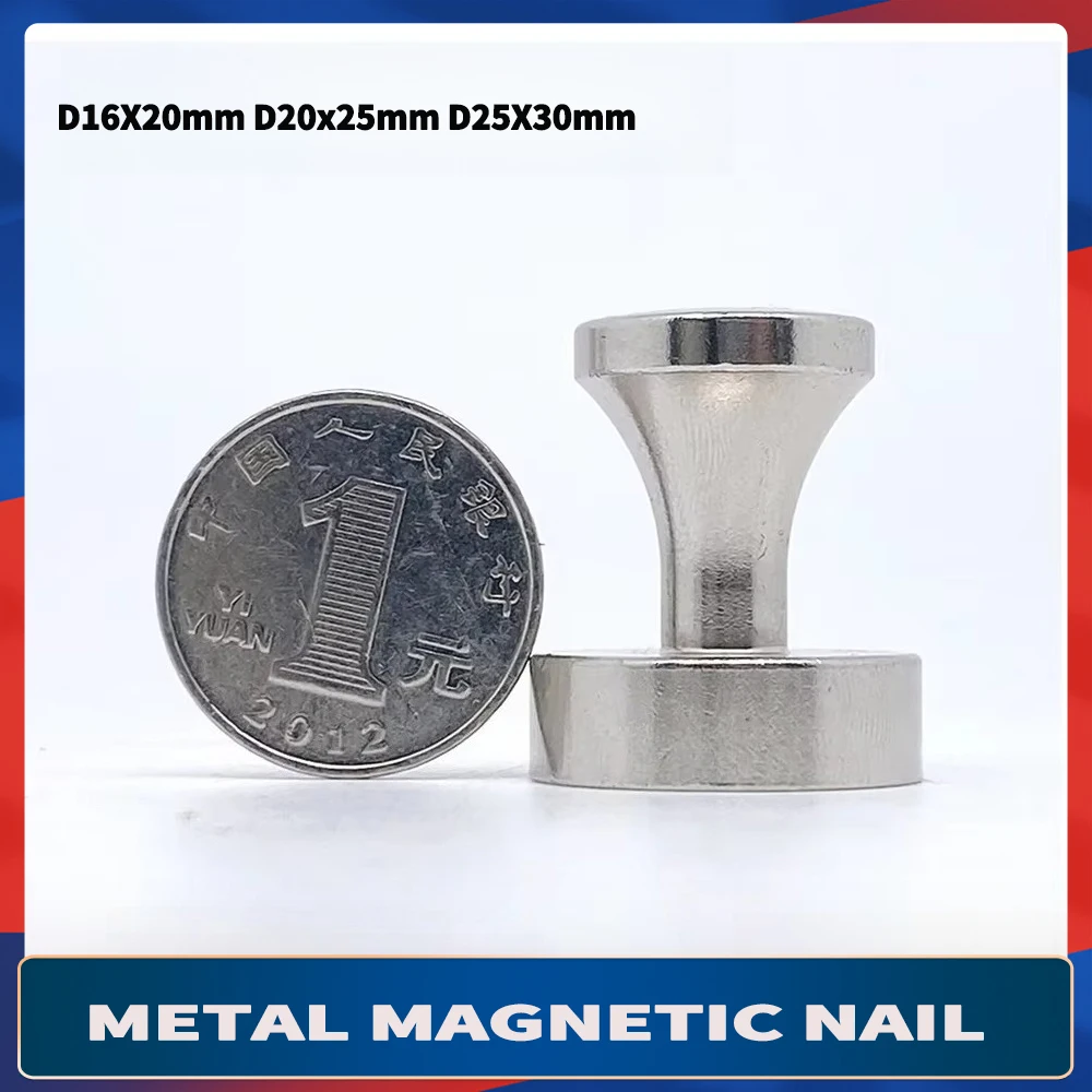 D16*20 mm Metal Magnetic Nails D20x25 Strong Magnetic Nails Refrigerator Pastes Calligraphy And Painting Magnet Thumbtack D25x30