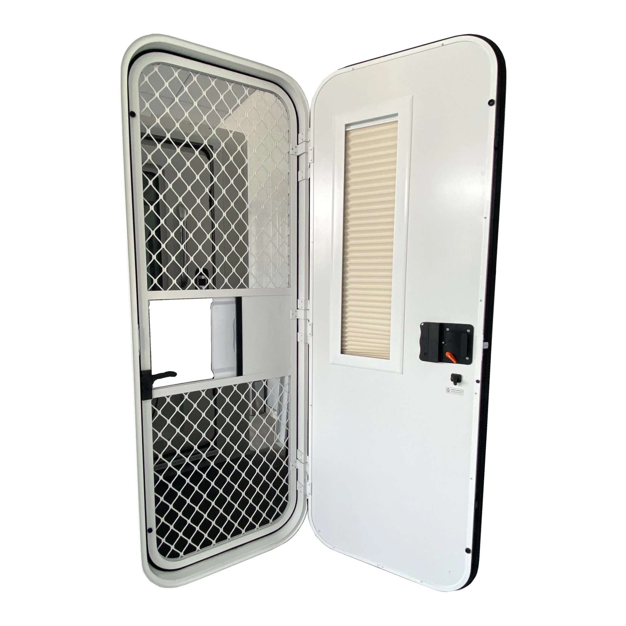 تخصيص حجم قافلة متنقل RV سبائك الألومنيوم لوحة دخول الباب مع باب قفل بكلمة مرور #4