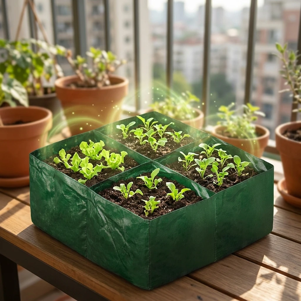 PE Planting Bags Square Seedling Pots for Flowers and Vegetables with Drainage Grid
