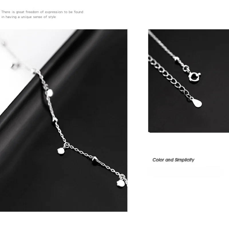 Silver Color Round Piece Tassel Choker Necklaces Simple Niche Design Chains Ball Rock Lady Clavicle Chain Girl Party Jewelry - view 5