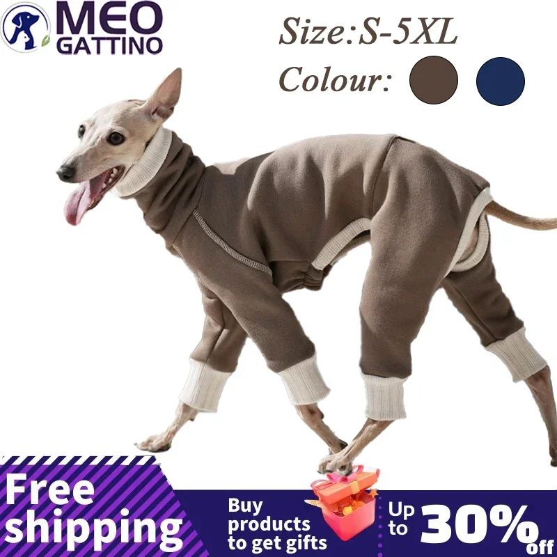 Winter Onesies for Dogs Large Soft Puppy Clothes High Neck Warm Italian Greyhound Clothes Loose Four Legged Thick Dogs Suits