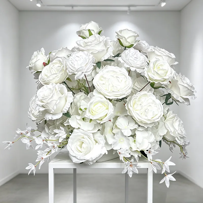 Künstliche Rosen-Hortensien-Blumenarrangement Hochzeitstisch-Mittelstück Seidenblumenball für Heimparty Bankett Esstisch Deko – Detail 3