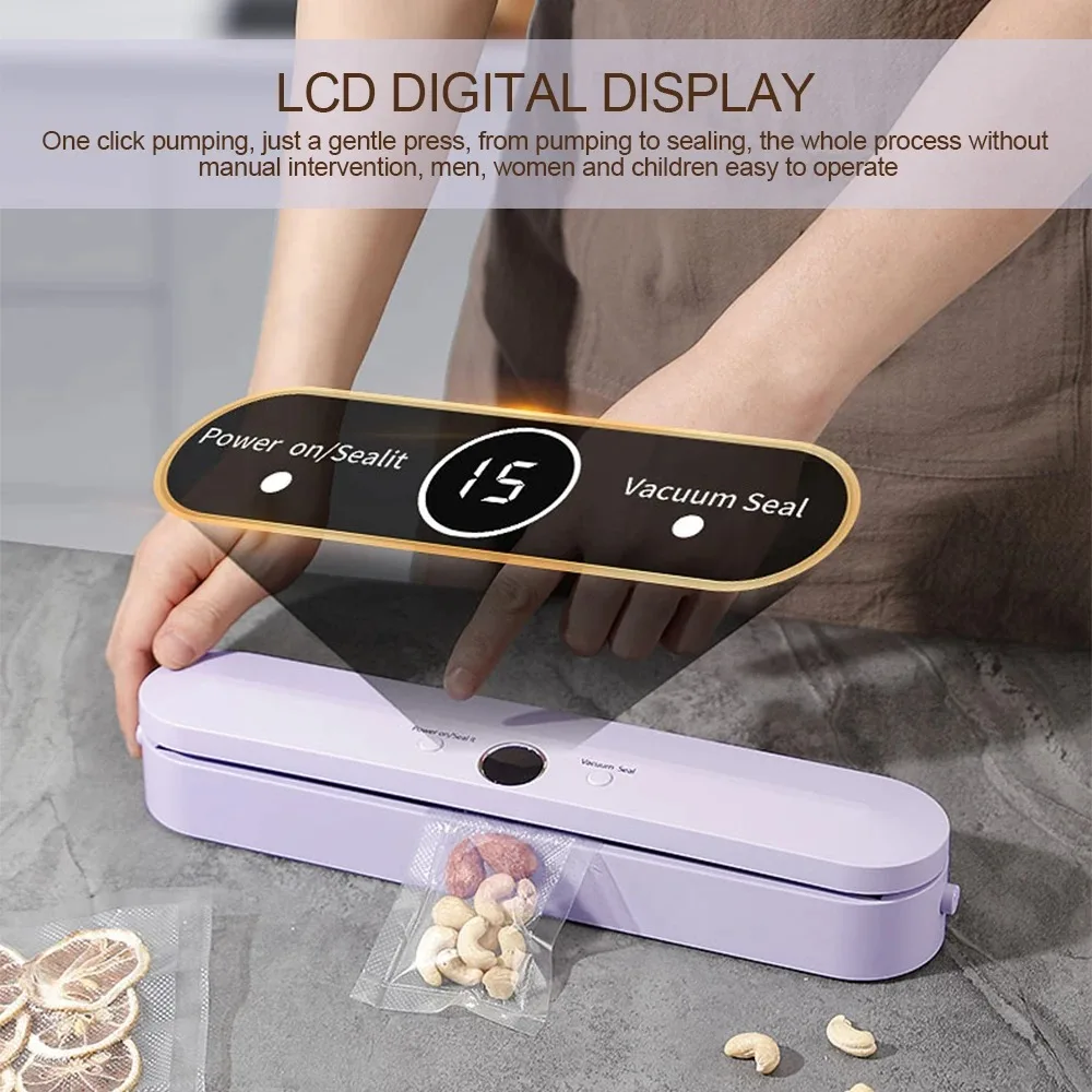 مانع تسرب مكنسة كهربائية محمولة لاسلكية - نضارة تدوم طويلاً، أداة تخزين المطبخ المدمجة مع شحن USB، ضروري للمطبخ