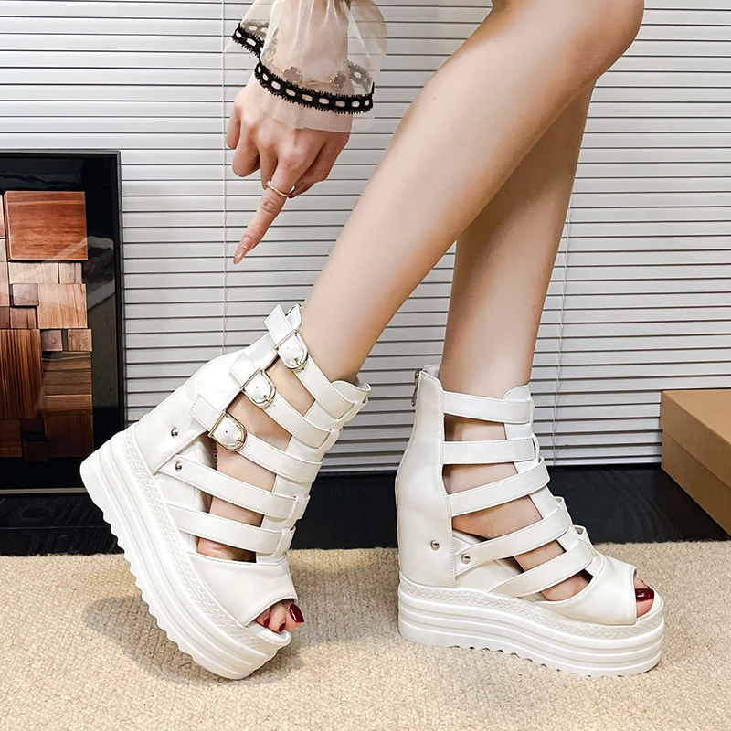 11CM 디자이너 여성 여름 가죽 샌들 오픈 토 플랫폼 - Wedge Espadrille Women 리뷰 및 가격