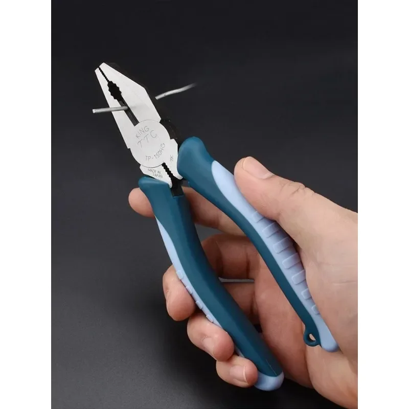TSUNODA TTC TP-150HG/175HG/200HG Tiger Flat Nose Pliers, Sharp Cutting Edge Non-Slip Grip Multi Repair Tool