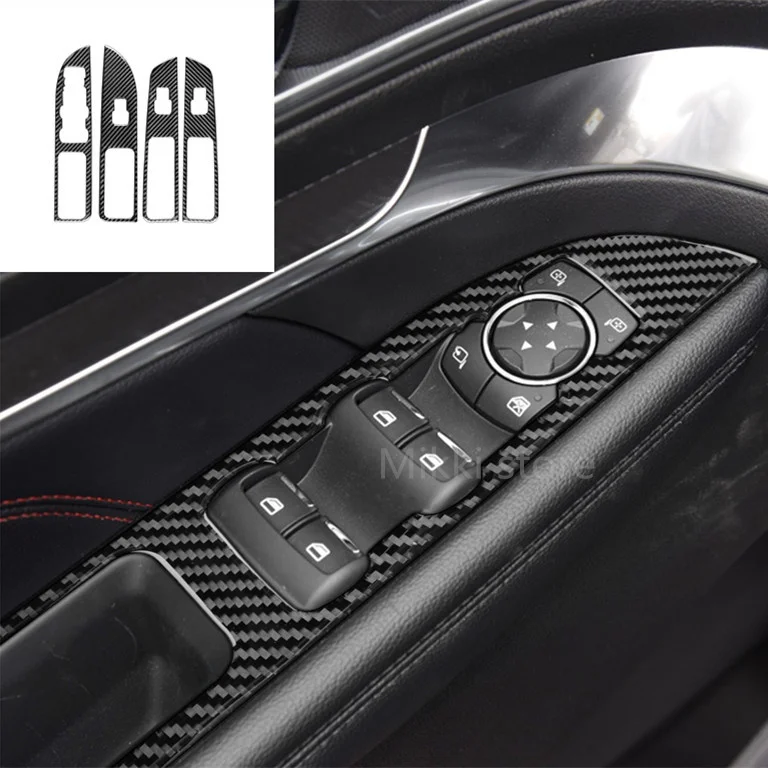 For Ford Explorer 13-19 Carbon Fiber Air Panel Windows Control Panel Gear Shift Frame Cover Automotive Interior Sticker Trim