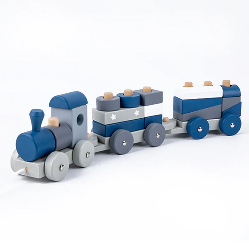 

Small Train Patchwork Combination Wooden Blocks Educational Block Wood Toy Kids Early Education Construction Games Children Toys