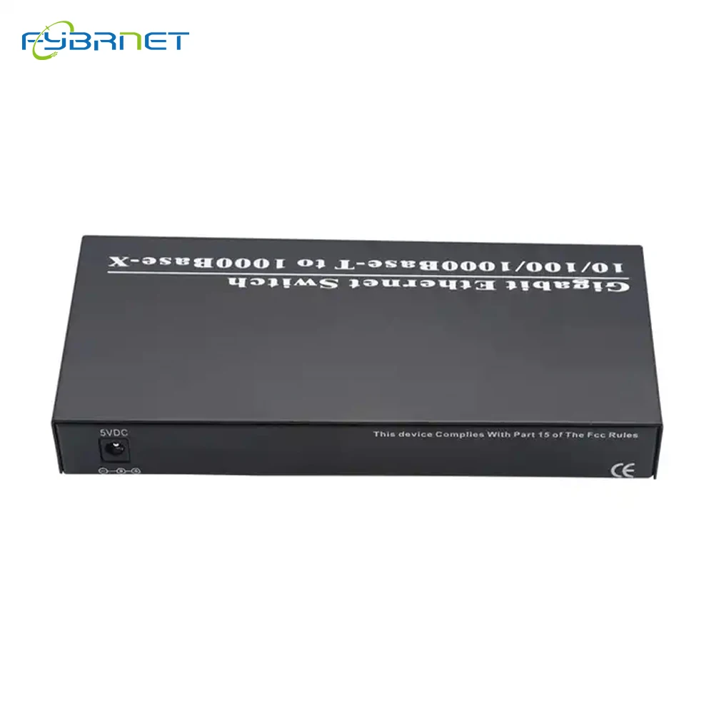 Gigabit Ethernet Fiber Switch Media Converter 8 RJ45 UTP and 2 SC fiber Port Transceiver 20KM SC Single Mode 10/100/1000M