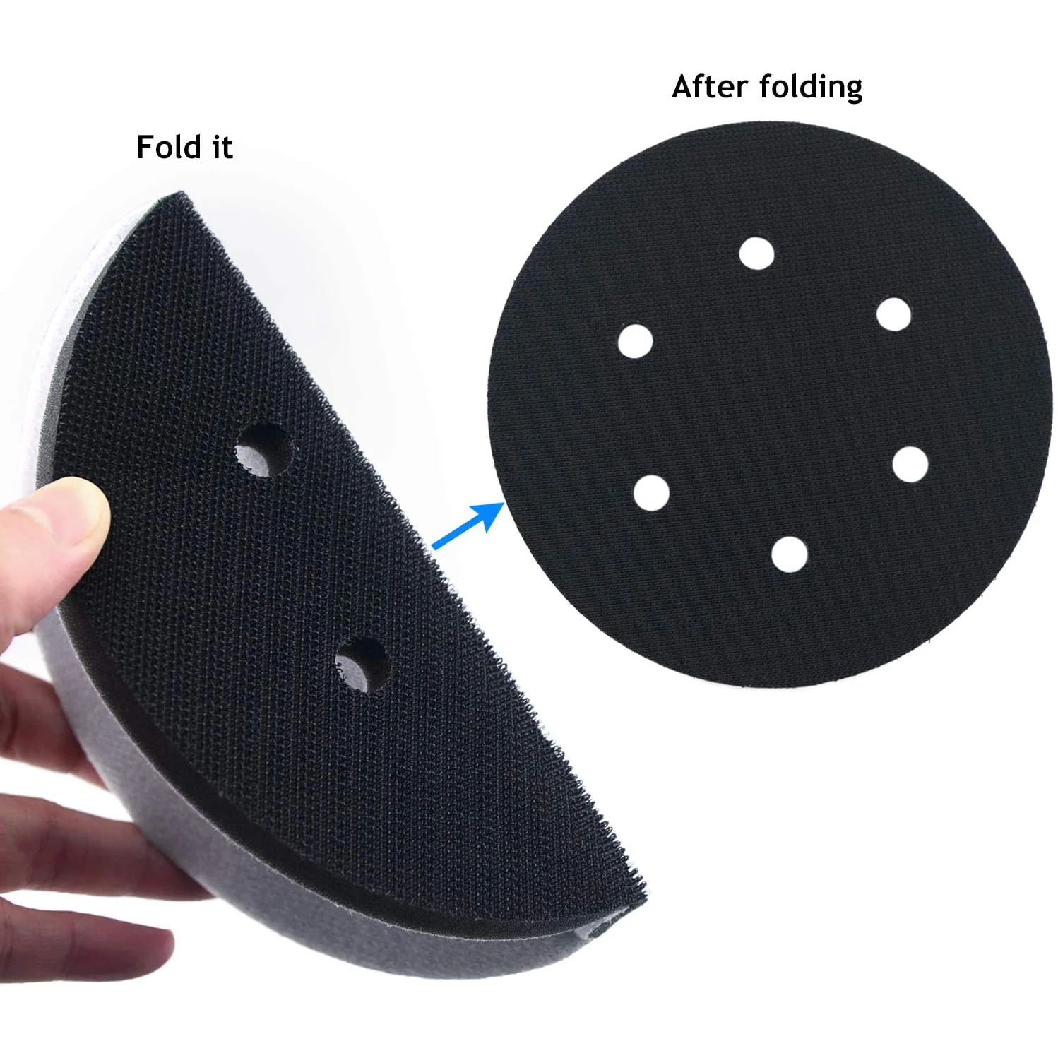 2 pezzi 6 pollici 150mm 6 fori spugna morbida interfaccia cuscino tampone di lucidatura per tamponi abrasivi e dischi abrasivi Hook & Loop lucidatura