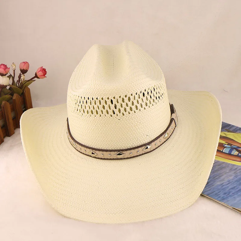 Stiff Five Points Papyrus Knight Hat Western Panama Cowboy Hat Spring And Summer Men's Sun Hats